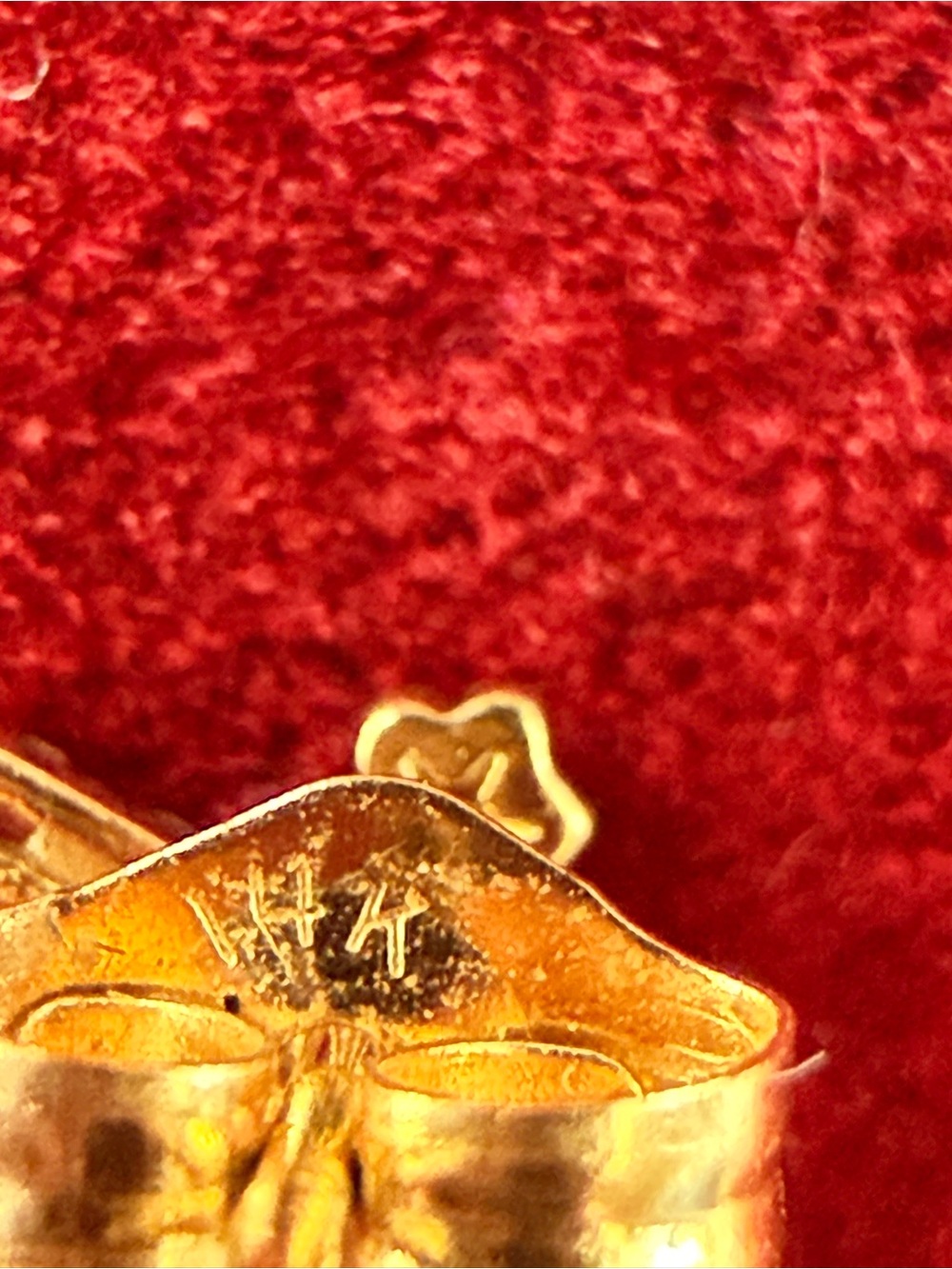 Solid 14kt Delicate Gold Cross CZ Stud Earrings - Picture 6 of 8